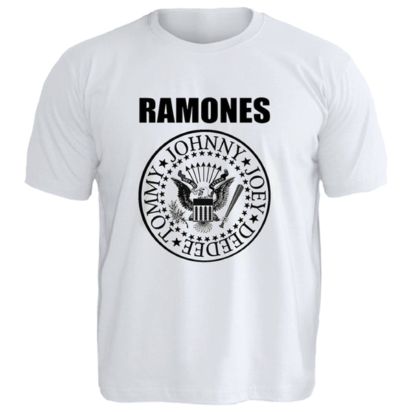 Camiseta Plus Size Ramones Hey Ho, Let's Go - Branca