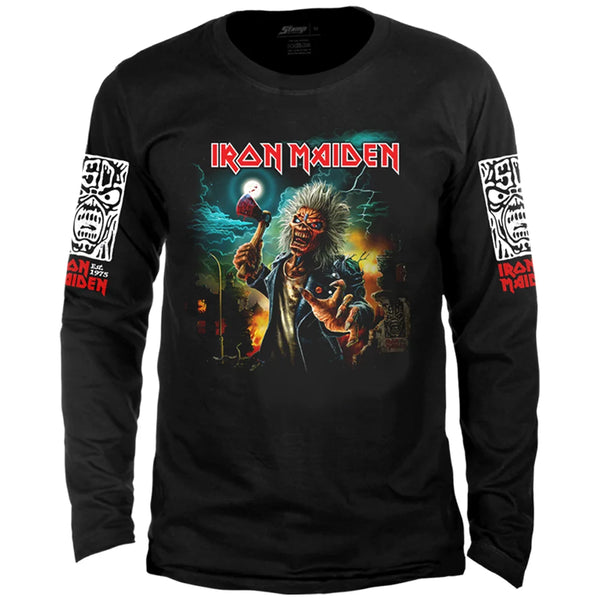 Camiseta Manga Longa Iron Maiden Axe Eddie