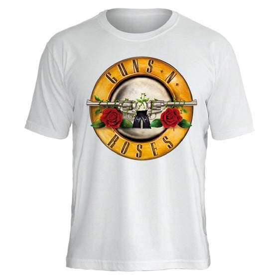 Camiseta Guns N' Roses Bullet Logo Branca