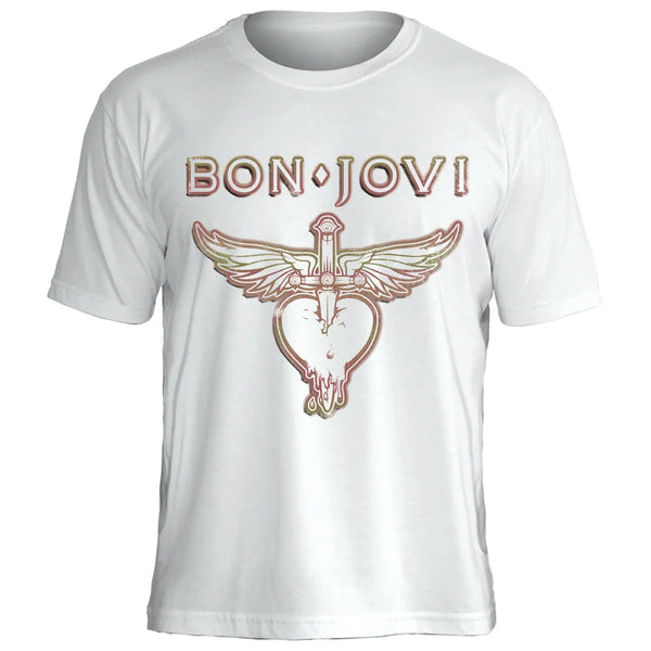 Camiseta Bon Jovi Logo Crew